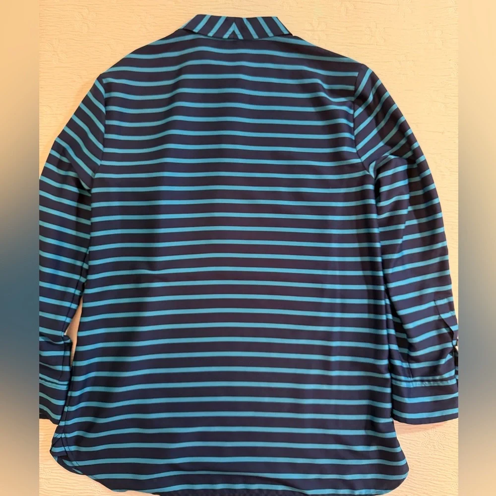 Ann Taylor Blouse Top Long Sleeve blue size 6 - Picture 5 of 12